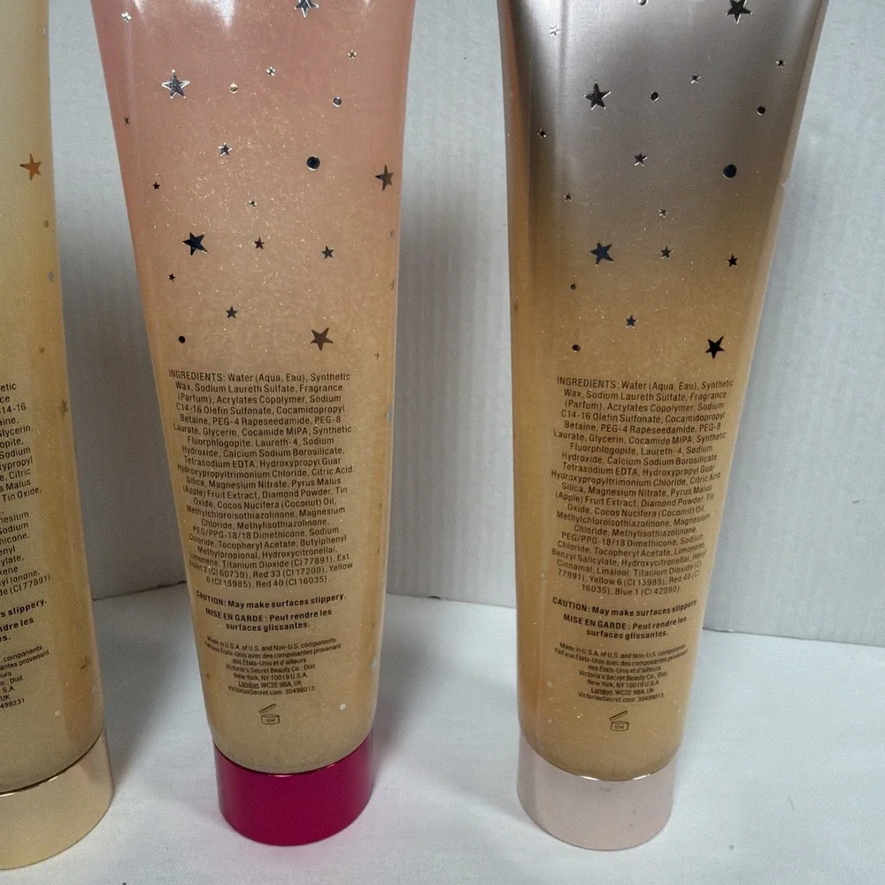 Victoria's Secret Glimmer Body Wash Set of 4 Shimmer Scrub Wash 5 oz NEW